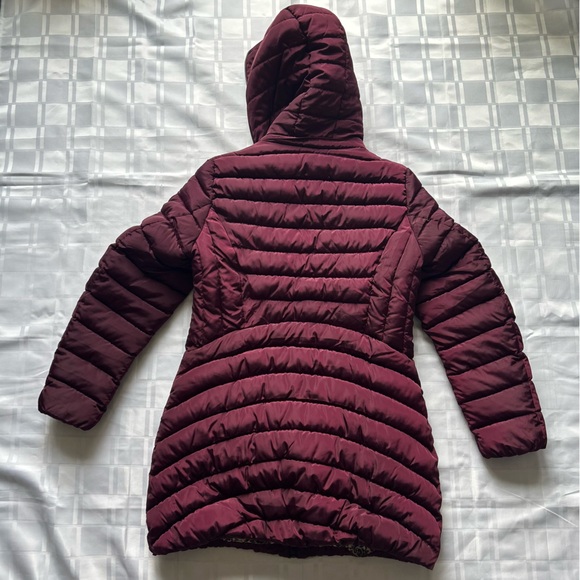 Perry Ellis Portfolio Purple Puffer Jacket with Leopard Print Lining - Picture 13 of 14